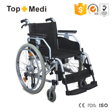 Fauteuil roulant manuel multifonctionnel en aluminium Topmedi avec tambour verrouillable